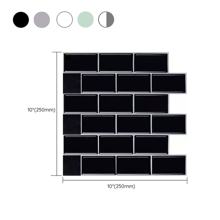 Lisslune | Modern Peel and Stick Wall Tile PVC Offset Joint Peel and Stick Wall Tile