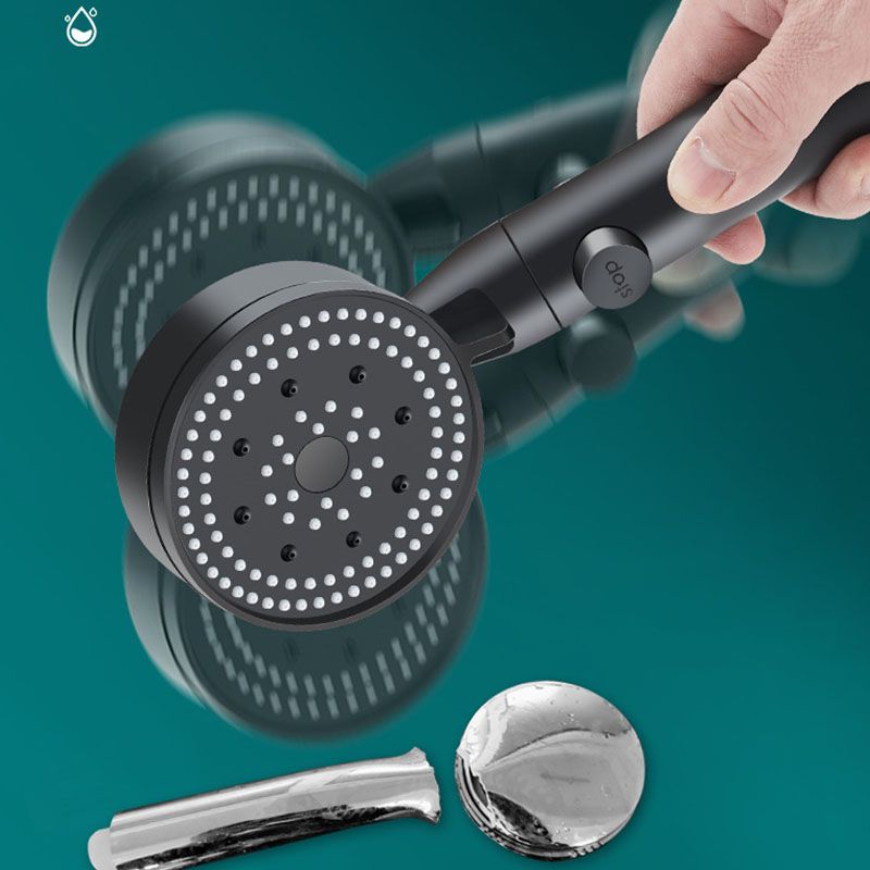 Lisslune | Metal Black Shower Head Self-Cleaning Standard Round Hand Shower
