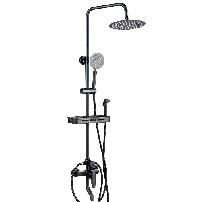 Lisslune | Adjustable Spray Sample Shower Combination Metal Shower Fitting Arm Shower Head with Slip Bar