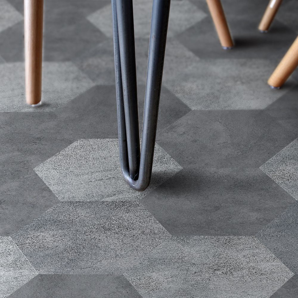 Lisslune | Peel and Stick Vinyl Floor Dark Matte Vinyl Floors with Stone Look