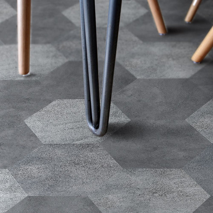 Lisslune | Peel and Stick Vinyl Floor Dark Matte Vinyl Floors with Stone Look