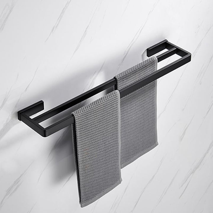 Lisslune | Matt Black 5-piece modern bathroom accessory as a single item or as a set with towel bar