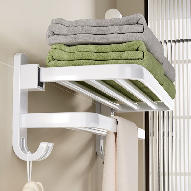 Lisslune | Contemporary Bathroom Hardware Set in White with Bath Shelf/Towel Holder/Paper Holder