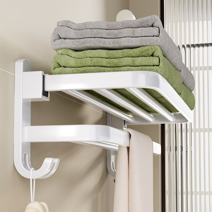 Lisslune | Contemporary Bathroom Hardware Set in White with Bath Shelf/Towel Holder/Paper Holder