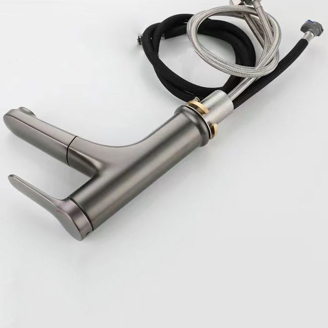 Lisslune | Modern Vessel Faucet Copper Single Lever Pull-Out Vessel Faucet