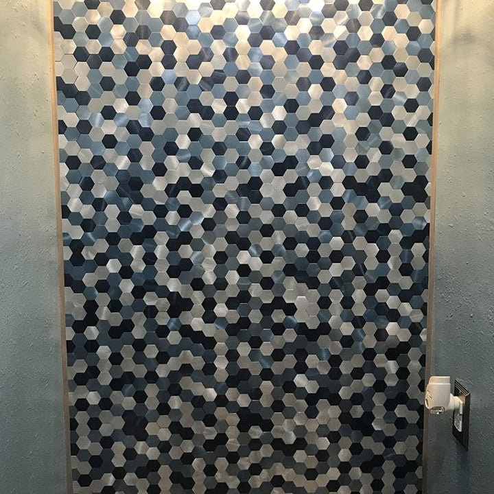 Lisslune | Modern Tile-Peel & Stick Metal Mosaic Tile Hexagon Peel & Stick Subway Tile