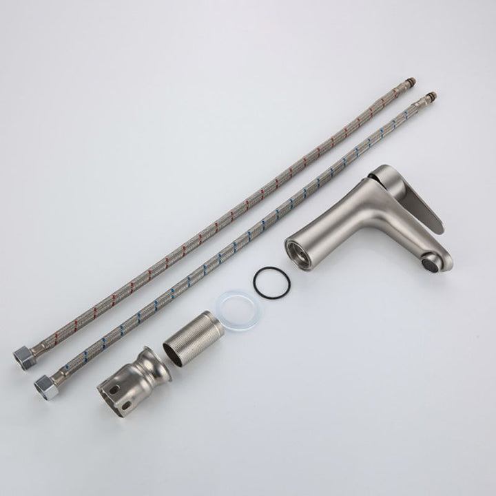 Lisslune | Round Single Handle Bathroom Faucet Single Hole Sink Faucet in Chrome