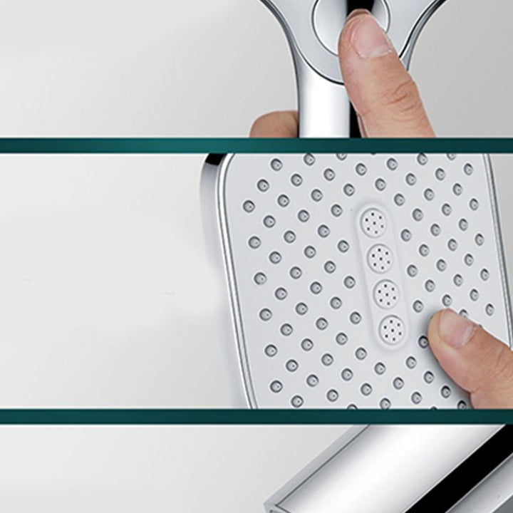 Lisslune | Rectangular Self-Cleaning Hand Shower Adjustable Spray Pattern Wall-Mounted Hand Shower