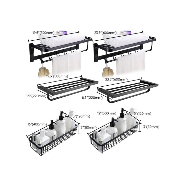 Lisslune | 5-piece Modernism Bathroom Accessory Set in Matte Black Stainless Steel