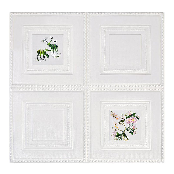 Lisslune | Modern Wall Panel Cartoon Print Peel and Stick Waterproof Wall Panel