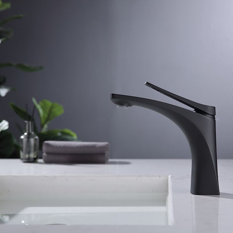 Lisslune | Modern Vessel Faucet Brass Lever Handles Low Arc with Water Hose Bathroom Vessel Faucet