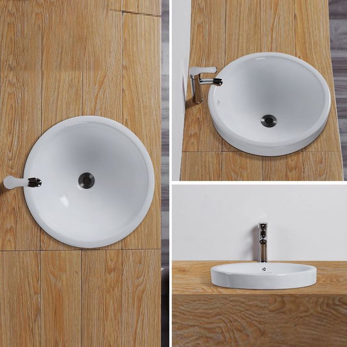 Lisslune | Contemporary oval washbasin ceramic metal under-mount sink