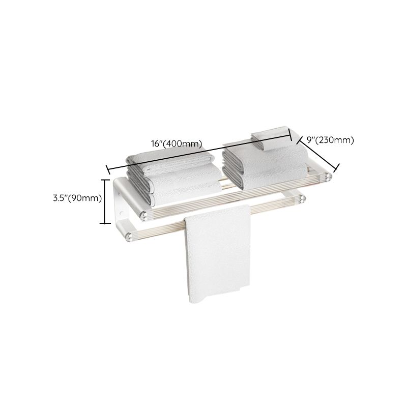 Lisslune | White Bathroom Accessory Set Metal & Acrylic Bathroom Set with Bath Shelf/Towel Hooks
