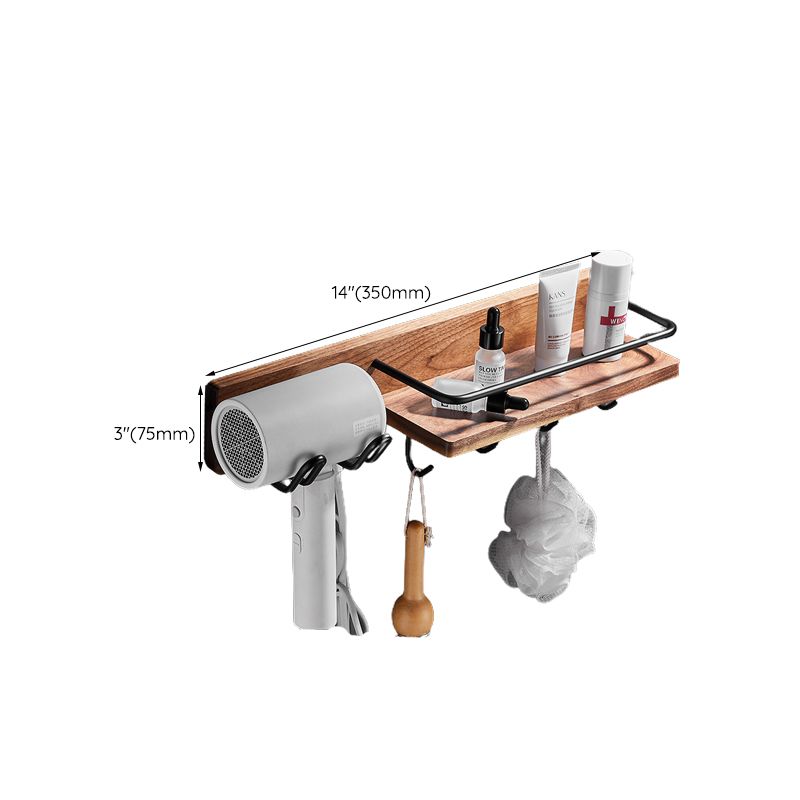 Lisslune | Wood & Aluminum Bathroom Set Brown Bathroom Accessory Set