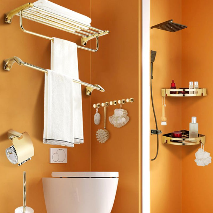 Lisslune | Traditional Bathroom Faucets Gold Bath Shelf Bathroom Accessory Set