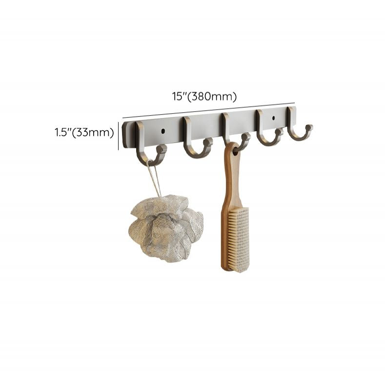 Lisslune | Contemporary Bathroom Accessory Set Grey Aluminum Bathroom Accessory Kit