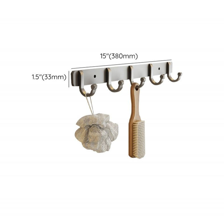 Lisslune | Contemporary Bathroom Accessory Set Grey Aluminum Bathroom Accessory Kit