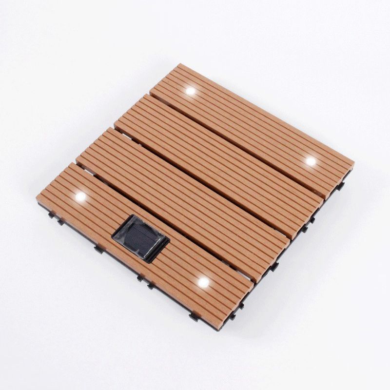 Lisslune | Striped Pattern Terrace Floor Tiles Square Click Floor Tiles Floor Board
