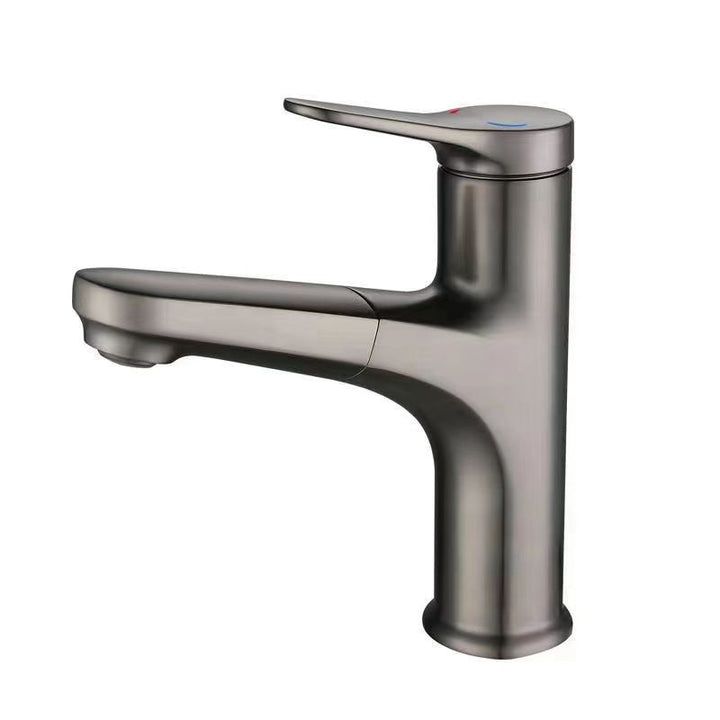 Lisslune | Modern Style Sink Faucet Single Handle Low Arc Pull Down Copper Sink Faucet