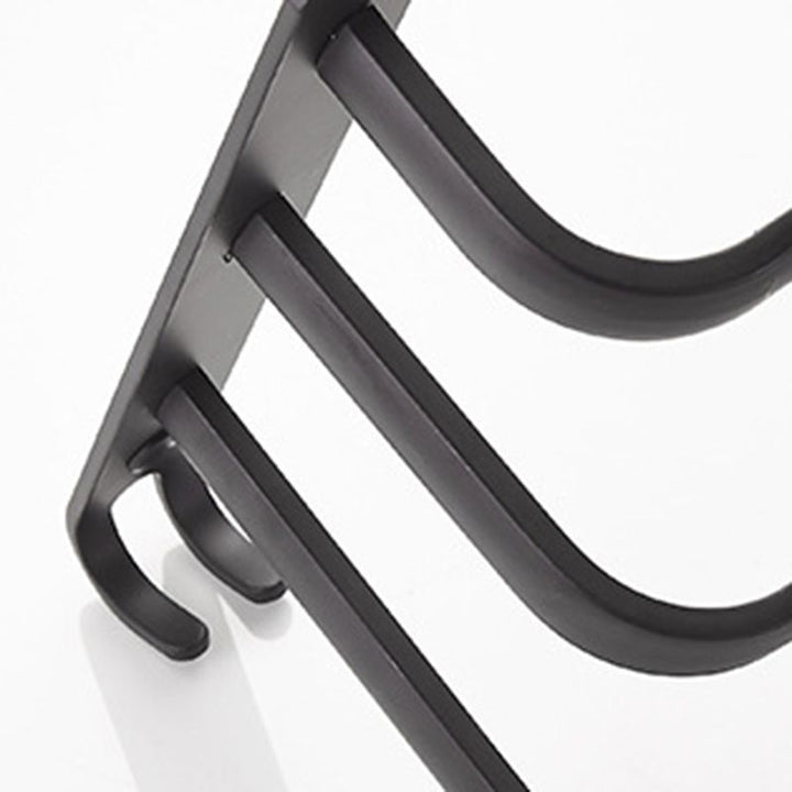 Lisslune | Modern black aluminum bathroom furniture set towel bar bathroom fittings
