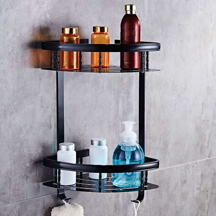 Skorter | Modern 5/6-piece bathroom accessory set with bathroom shelf/robe hooks/towel bar