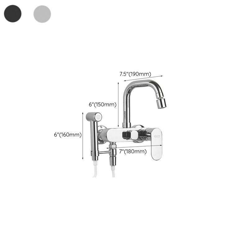 Lisslune | Metal Bathtub Faucet Trim Contemporary Lever Handle Bathtub Faucet Trim