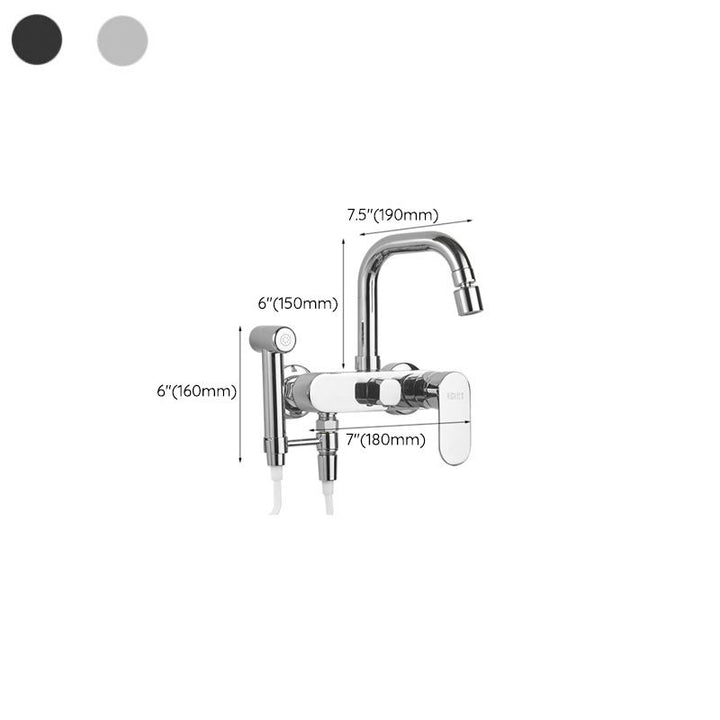 Lisslune | Metal Bathtub Faucet Trim Contemporary Lever Handle Bathtub Faucet Trim