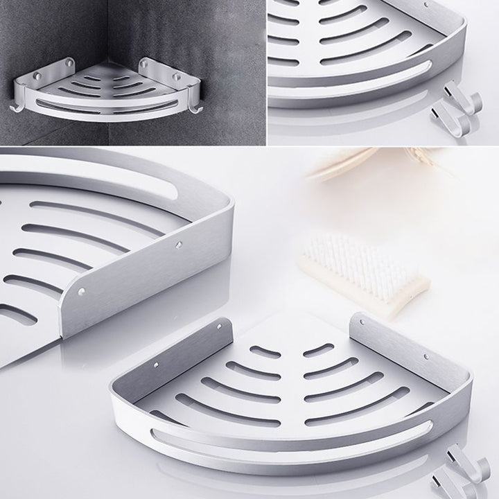 Lisslune | Contemporary silver metal bathroom accessory set with towel holder