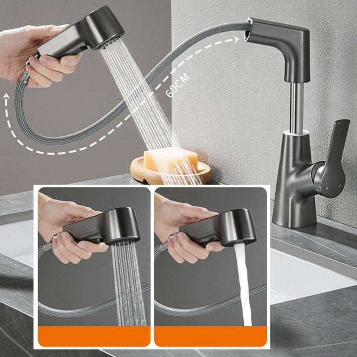 Lisslune | Modern 1-Lever Basin Faucet Round Basin Faucet Brass