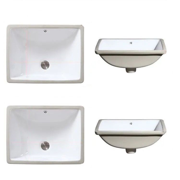 Lisslune | Modern Under-Mount Sink Oval Porcelain with Pop-Up Drain Sink