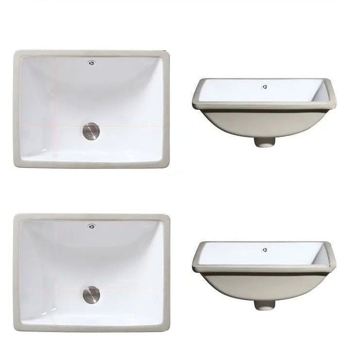 Lisslune | Modern Under-Mount Sink Oval Porcelain with Pop-Up Drain Sink