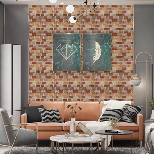 Lisslune | Artificial Brick Panel Wall Farmhouse Style Simple Living Room Wall Panel (5-Pack)