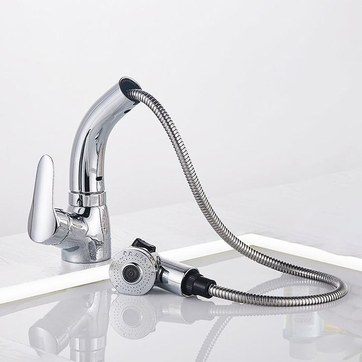 Lisslune | Vessel Sink Bathroom Faucet with Swivel Spout Single Handle Faucet with Pull-Out Spray