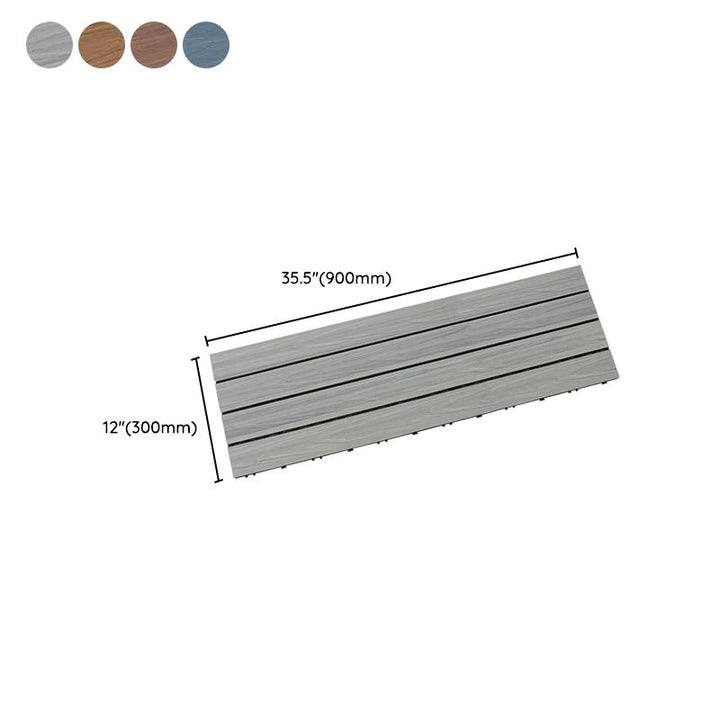 Lisslune | Interlocking composite deck tiles Striped pattern patio tiles
