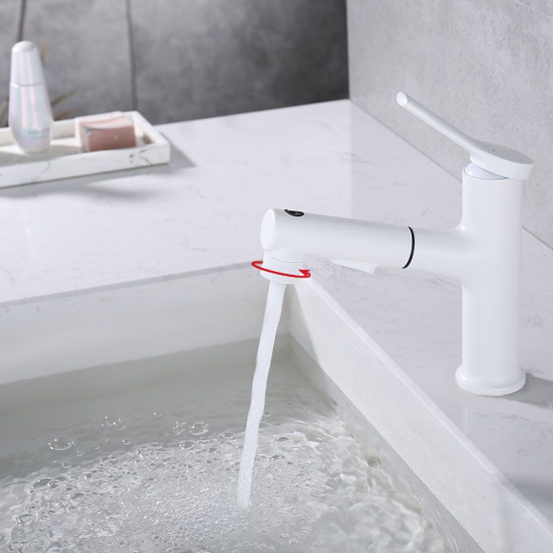 Lisslune | Contemporary Single Handle Faucet Retractable Sink Faucet with Lever Handle