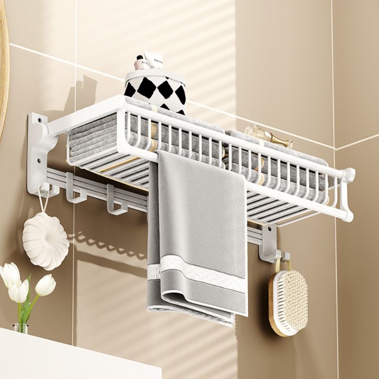Lisslune | Modern style bathroom accessory set with bathroom shelf/towel rack/toilet brush in white