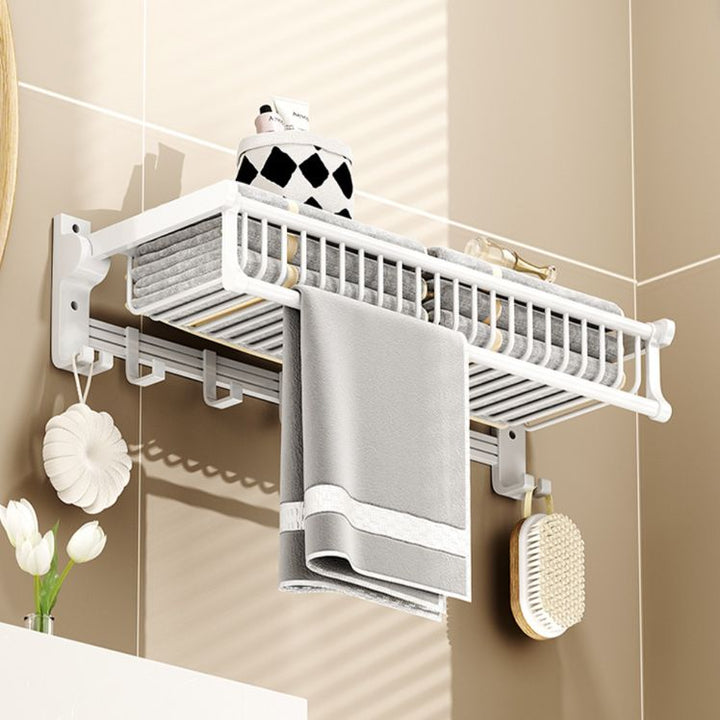 Lisslune | Modern style bathroom accessory set with bathroom shelf/towel rack/toilet brush in white