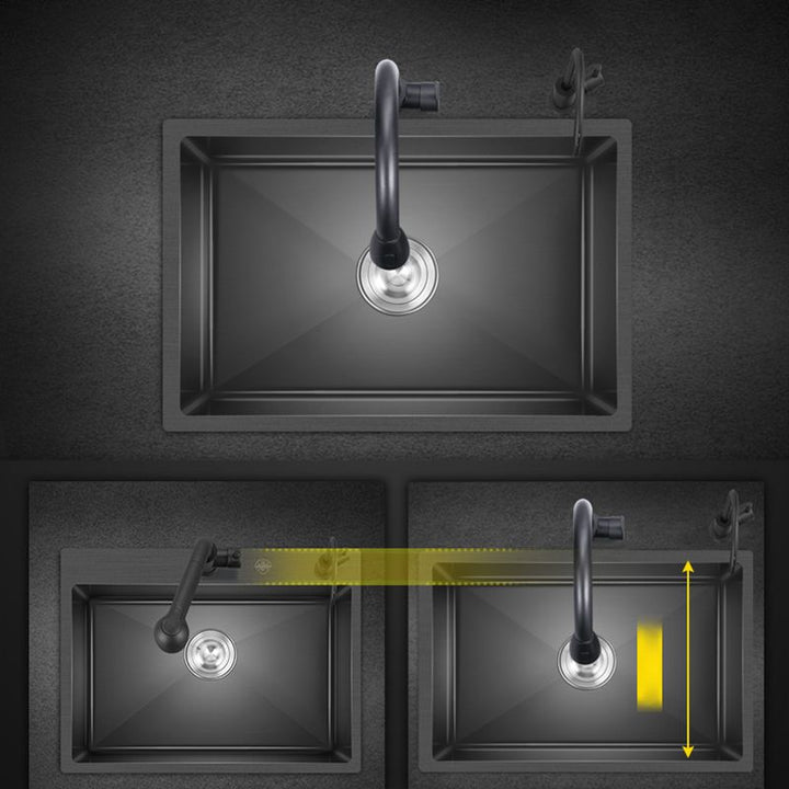 Lisslune | Classic sink made of stainless steel built-in sink with scratch-resistant basin for the kitchen