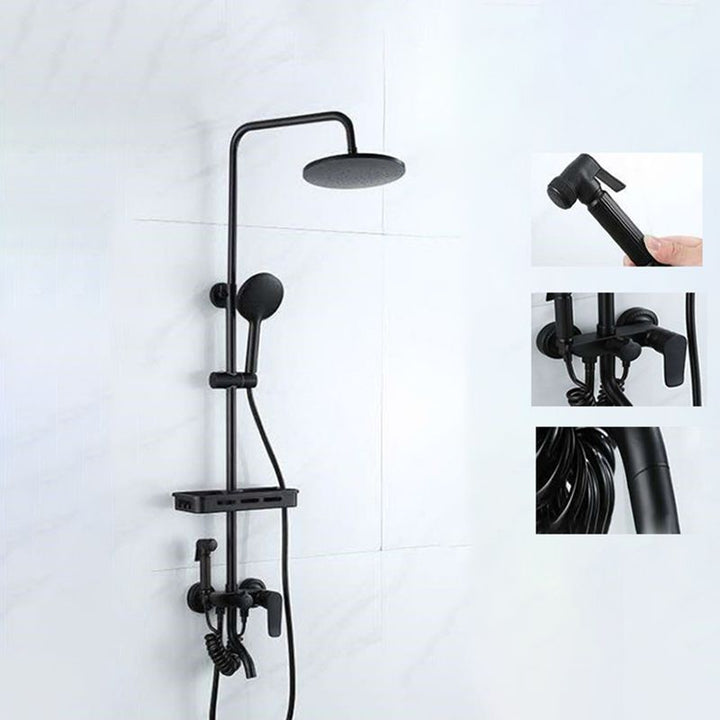 Lisslune | Modern adjustable water flow shower faucet shower arm shower system on the wall