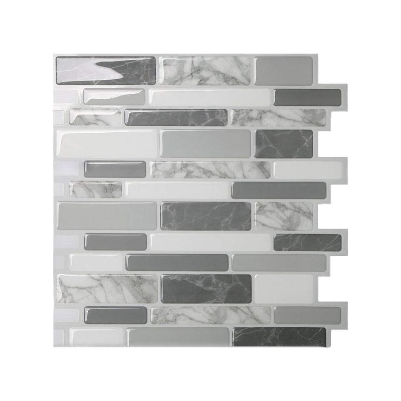 Lisslune | Peel & Stick Subway Tile Stain Resistant Plastic Rectangle Peel and Stick Tile 2-Pack