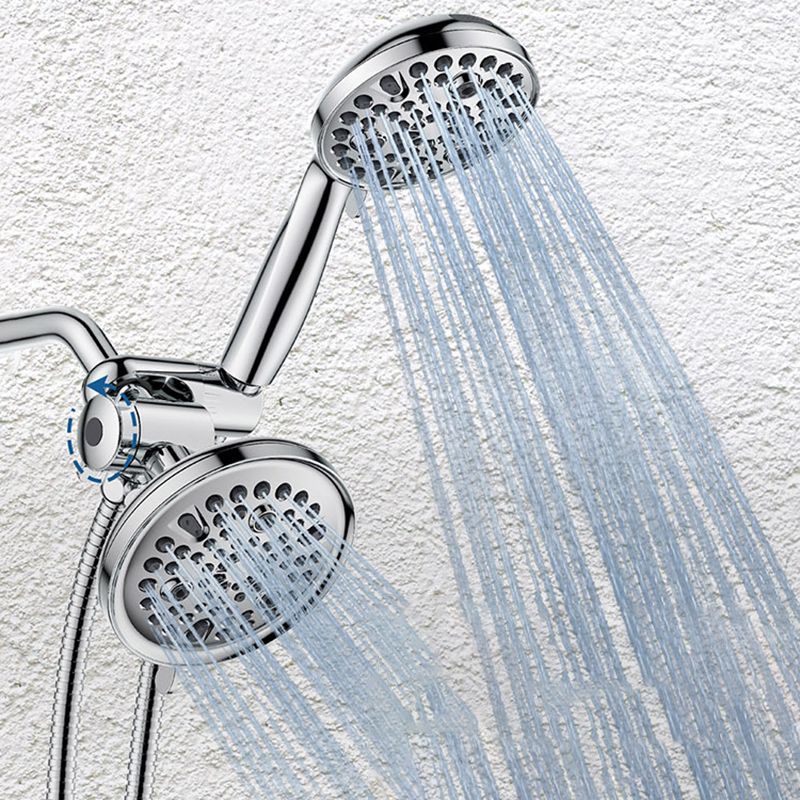Lisslune | Contemporary Shower Combination Adjustable Shower Head Chrome Ceiling Mounted Round Shower Head