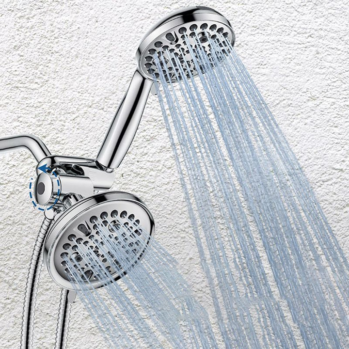 Lisslune | Contemporary Shower Combination Adjustable Shower Head Chrome Ceiling Mounted Round Shower Head