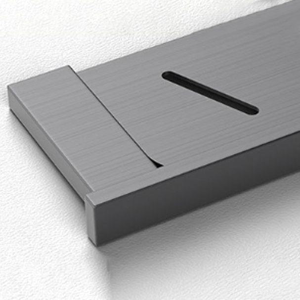 Lisslune | Gray contemporary bathroom accessory set Brushed gray bathroom shelf/paper holder/towel bar