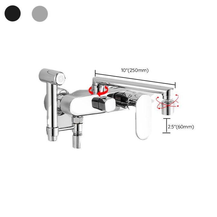 Lisslune | Metal Bathtub Faucet Trim Contemporary Lever Handle Bathtub Faucet Trim