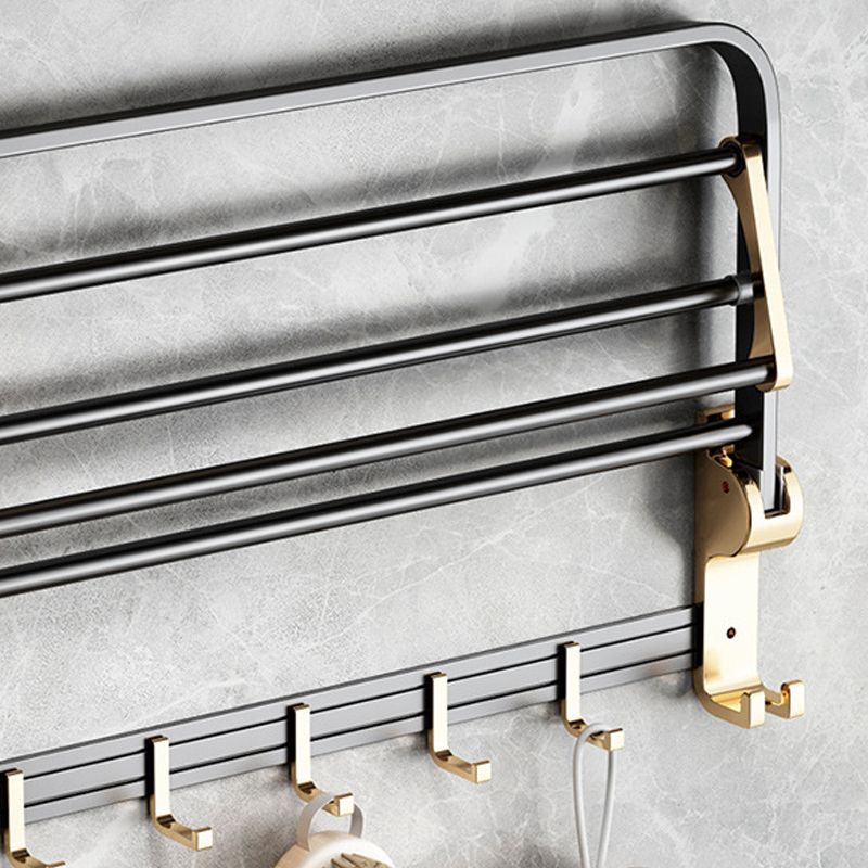 Lisslune | Modernism Bathroom Accessories Hardware Set Black & Gold Bathroom Shelf/Towel Bar