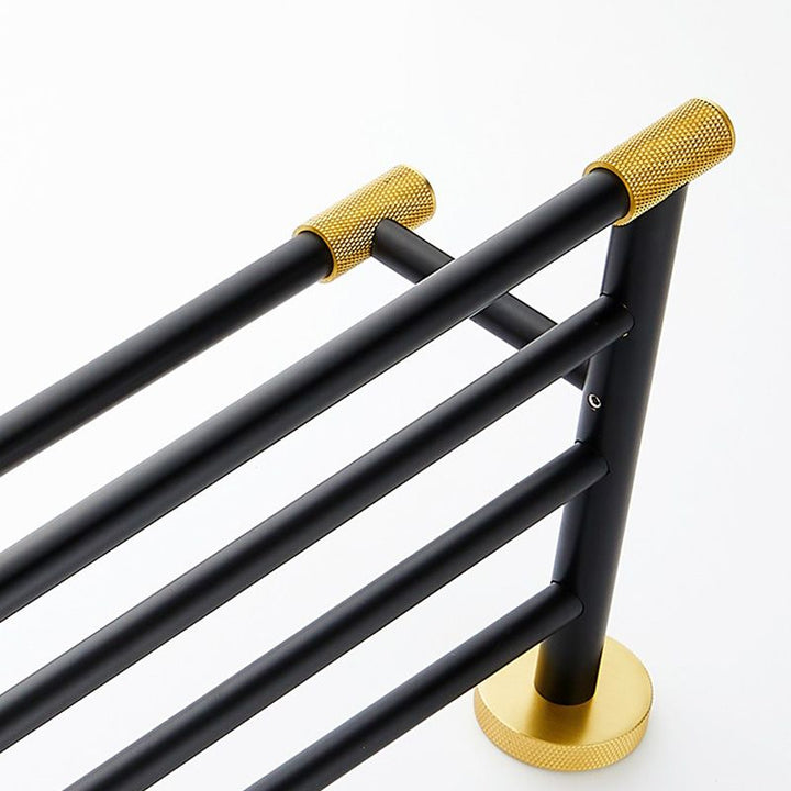 Lisslune | 5-piece modern bathroom accessory set made of black brass bathroom hardware