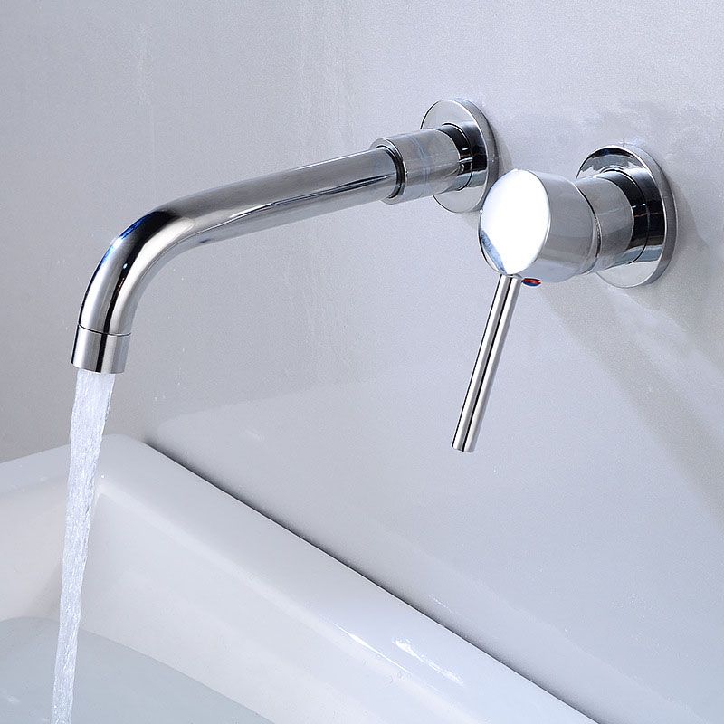 Lisslune | Wall mounted metal bathtub faucet single lever swivel bathtub tap trim