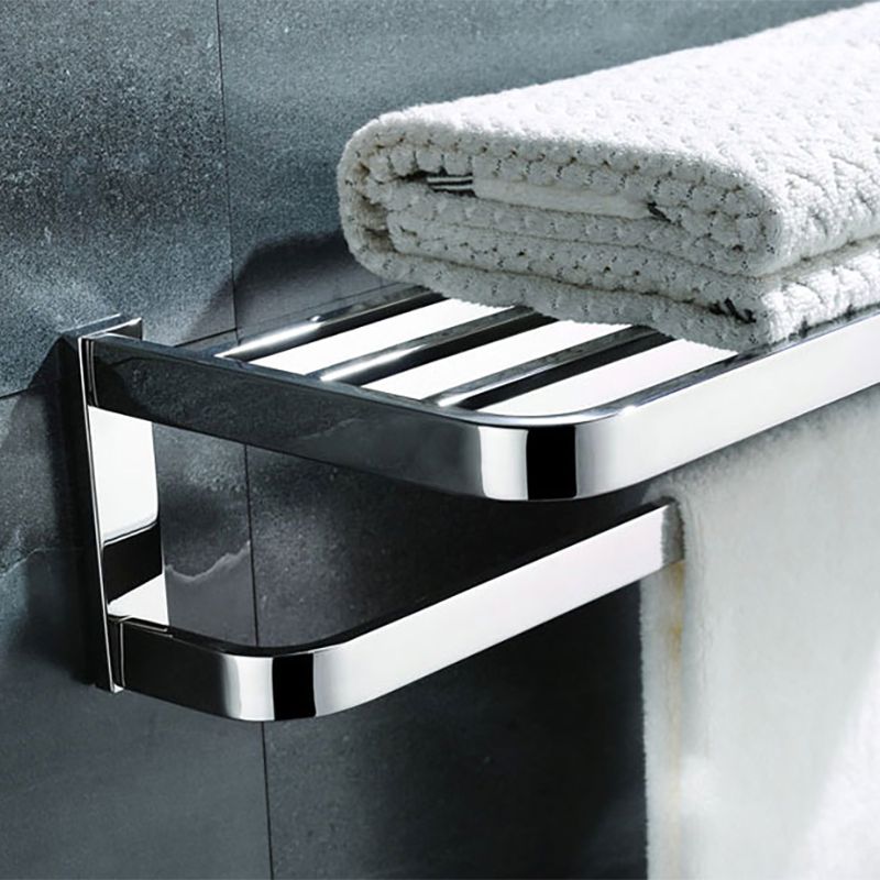 Lisslune | Polished Chrome Modern Bathroom Accessory Set made of Stainless Steel Towel Holder/Soap Dish