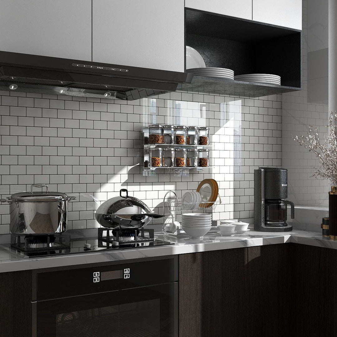 Lisslune | White Subway Tile Waterproof PVC Peel & Stick Tile for Backsplash Wall