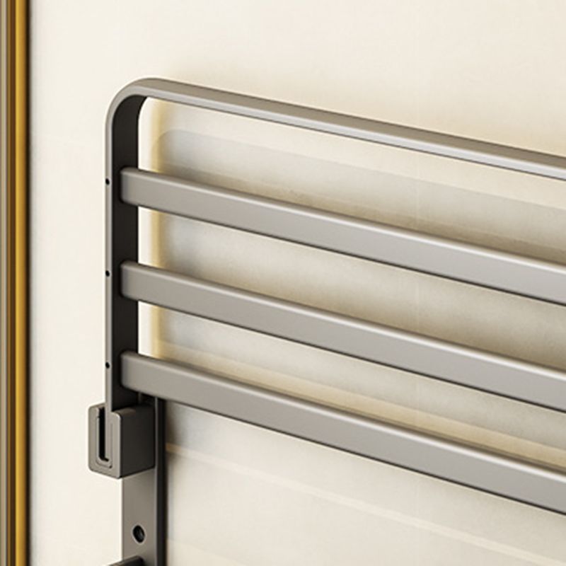Lisslune | Contemporary Bathroom Accessory Set Gray Aluminum Bathroom Shelf/Towel Holder/Bathtub Hook